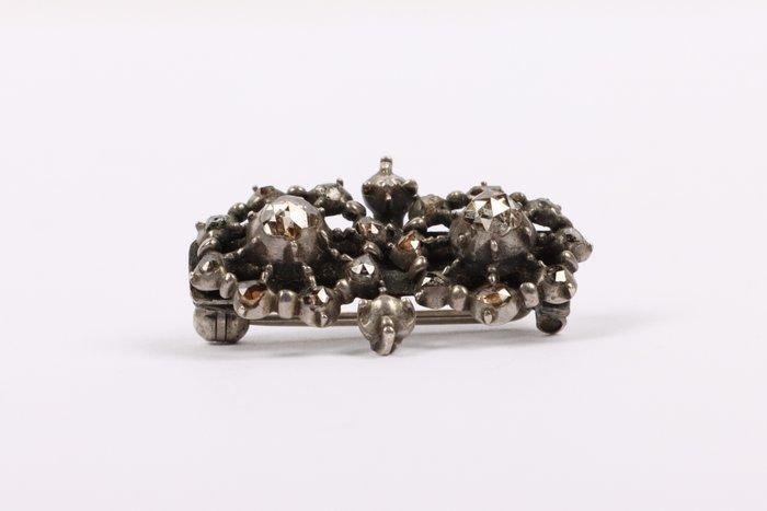 Zonder Minimumprijs - Broche Zilver - 0.60ct. tw. Diamant, Handtassen en Accessoires, Antieke sieraden
