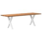 vidaXL Eettafel rechthoekig 240x80x74 cm massief eikenhout, Huis en Inrichting, Tafels | Eettafels, Verzenden, Nieuw