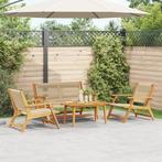 vidaXL Tuinstoelen met Tafel Set van 4 - Beige Acaciahout, Tuin en Terras, Tuinstoelen, Verzenden, Nieuw