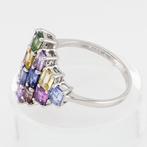 Ring - 18 karaat Witgoud - 3.86ct. tw. Saffier - GFCO, Handtassen en Accessoires, Ringen, Nieuw