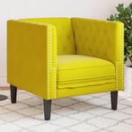 vidaXL Fauteuil Chesterfield-stijl fluweel geel, Verzenden, Nieuw