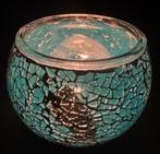 Ocean Goud Mozaïek Theelichthouder 11x11x9 cm (Interieur), Huis en Inrichting, Woonaccessoires | Kandelaars en Kaarsen, Ophalen of Verzenden
