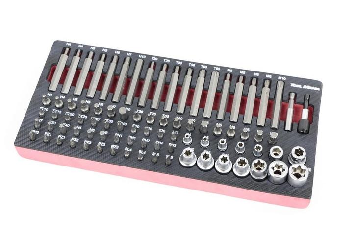 TM 85 Delige Bitset in foam carbon look inlay, Autos : Divers, Outils de voiture, Envoi