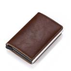 RFID Creditcard Houder Portemonnee - Vintage Leren Aluminium, Handtassen en Accessoires, Portemonnees, Verzenden, Nieuw