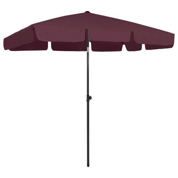 Bordeaux Parasol 200x125cm | Retour Deal | NU 46% KORTING, Tuin en Terras, Parasols, 1 tot 2 meter, Nieuw, Strandparasol, Verzenden
