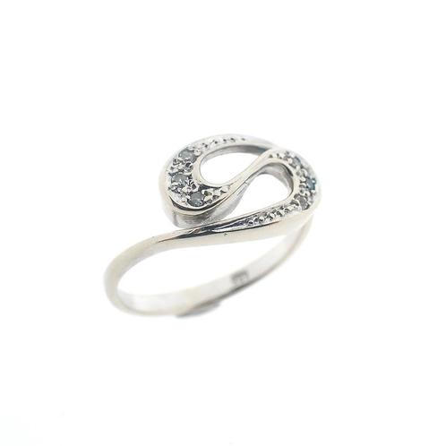Witgouden fantasie ring met diamant | 0,03 ct, Handtassen en Accessoires, Ringen, Dame, Met edelsteen, Overige kleuren, 17 tot 18