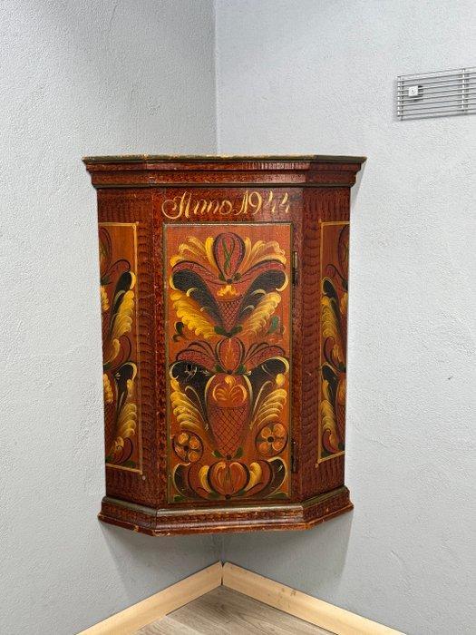 Fraaie gedateerde hoekkast uit Zweden - Kast - Hout, Antiquités & Art, Antiquités | Autres Antiquités