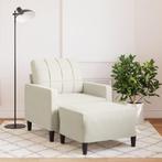 vidaXL Fauteuil met voetenbank 60 cm fluweel crèmekleurig, Verzenden, Nieuw