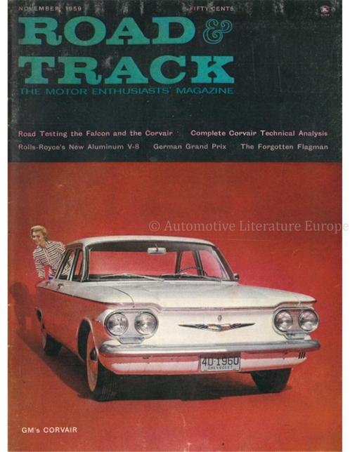 1959 ROAD AND TRACK MAGAZINE NOVEMBER ENGELS, Livres, Autos | Brochures & Magazines, Enlèvement ou Envoi