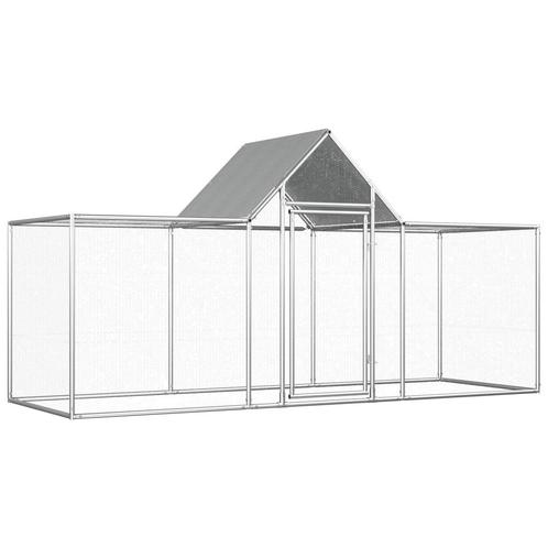 vidaXL Poulailler 3 x 1 x 1,5 m Acier galvanisé, Animaux & Accessoires, Rongeurs & Lapins | Cages & Clapiers, Neuf, Envoi