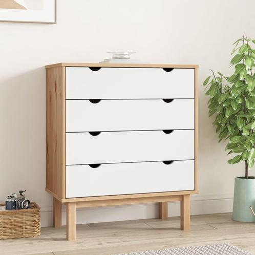 vidaXL Ladekast OTTA 76,5x39,5x90 cm massief grenenhout, Huis en Inrichting, Kasten | Overige, Nieuw, Verzenden