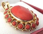 Hanger - 14 karaat Geel goud Bloedkoraal - Bloedkoraal, Handtassen en Accessoires, Antieke sieraden
