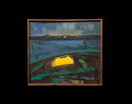 Gunnar Funck (1913-1975) - Gul Sennep bed Blåfjord (Moutarde
