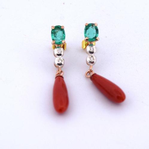 Zonder Minimumprijs - Oorbellen - 9 kt. Roségoud - 1.85ct., Handtassen en Accessoires, Oorbellen