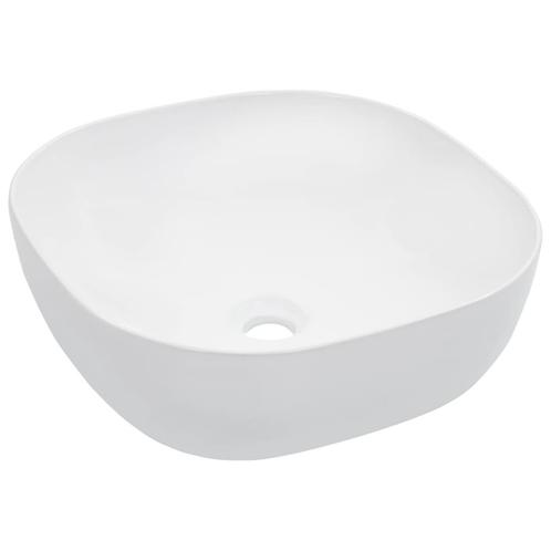 vidaXL Lavabo 42,5x42,5x14,5 cm CÃ©ramique Blanc, Doe-het-zelf en Bouw, Sanitair, Verzenden