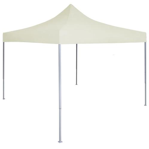 vidaXL Partytent professioneel inklapbaar 2x2 m staal crème, Tuin en Terras, Partytenten, Nieuw, Verzenden