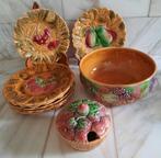 Sarreguemines Barbotine Fruit - Dessertservies (10) -