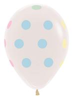 Ballonnen Pastel Polka Dots Clear 30cm 25st, Nieuw, Verzenden
