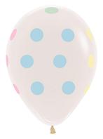 Ballonnen Pastel Polka Dots Clear 30cm 25st, Verzenden, Nieuw