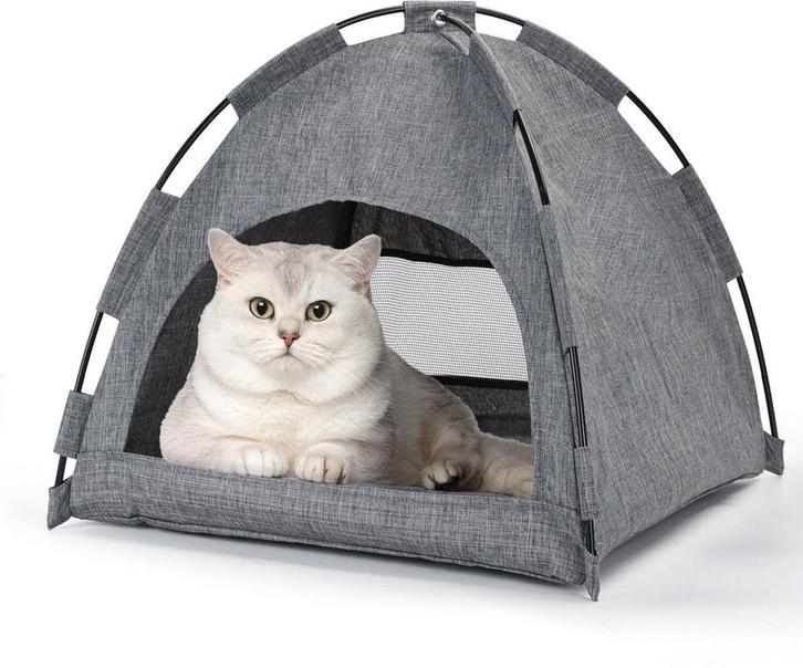 Kattenmand - Kattenhuis - Wigwam - Grijs - Nobleza, Dieren en Toebehoren, Kattenmanden, Nieuw, Verzenden