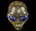 Mooie 1,701 kg Hiso Jasper handgesneden buitenaardse schedel