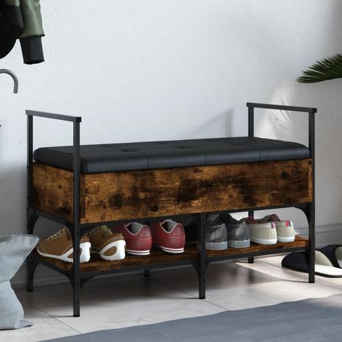 vidaXL Schoenenbank 85,5x42x57,5 cm bewerkt hout gerookt, Huis en Inrichting, Overige Huis en Inrichting, Nieuw, Verzenden