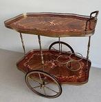 Serveerwagen - Hout, Messing - Vintage messing barwagen, Antiek en Kunst, Curiosa en Brocante