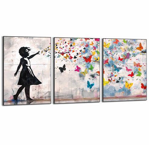 2dekans | Framed Poster Balloon Girl Bright – Zwart –, Antiek en Kunst, Kunst | Overige Kunst, Ophalen of Verzenden