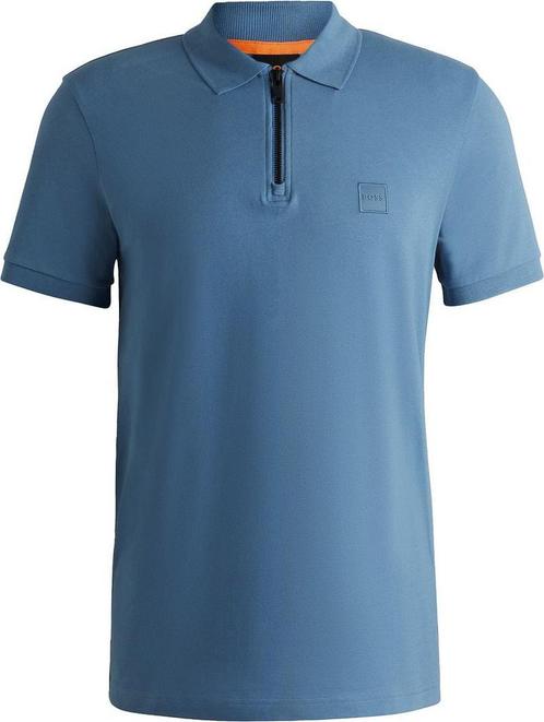 BOSS Passerzip Half Zip Polo Blauw maat Maat 52/54 (L) Heren, Kleding | Heren, Polo's, Blauw, Nieuw, Maat 52/54 (L), Verzenden