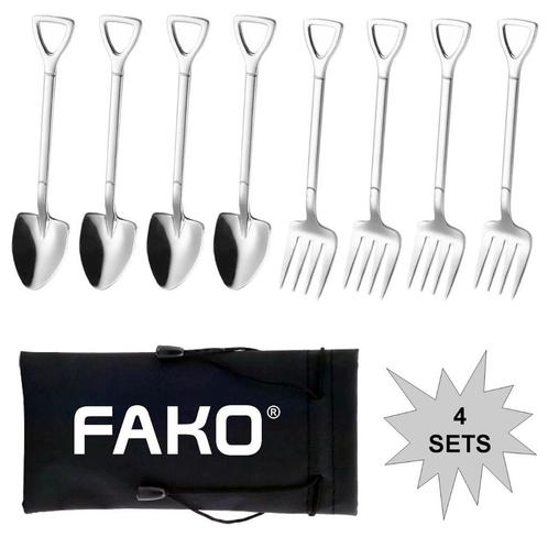 Fako Bijoux® - Gebak Bestek - Dessert Bestek - Schep & Hark, Huis en Inrichting, Keuken | Bestek, Verzenden