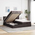 vidaXL Ottoman bed met matrassen 180x200cm stof donkerbruin, Huis en Inrichting, Slaapkamer | Bedden, Verzenden, Nieuw