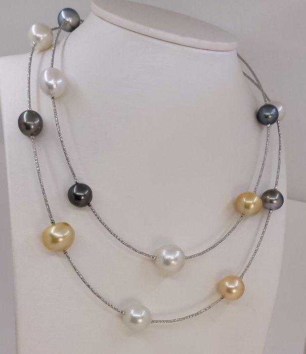 Halsketting Platina - Gecertificeerde zoutwaterparel, Handtassen en Accessoires, Kettingen