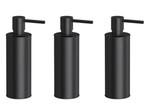 Veiling - 3x Novio zeepdispenser staand 150ml Umea mat zwart, Huis en Inrichting, Badkamer | Badtextiel en Accessoires, Nieuw