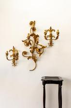 Wandkandelaar (3) - Floreale - Smeedijzer - Gesmede