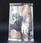 h.21cm - Vaas - .925 zilver - Gehamerde decoratie