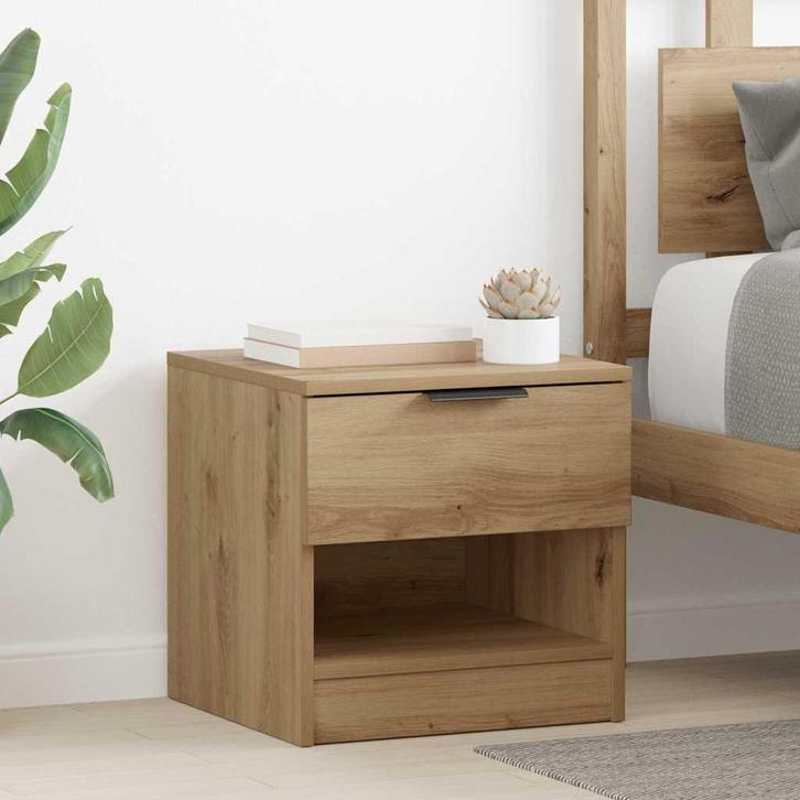 vidaXL Bedkast met lade 2 pcs artisanaal eikenkleurig 40 x, Huis en Inrichting, Slaapkamer | Nachtkastjes, Nieuw, Verzenden