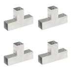 vidaXL Paalverbindingen 4 st T-vorm 71x71 mm gegalvaniseerd, Tuin en Terras, Verzenden, Nieuw