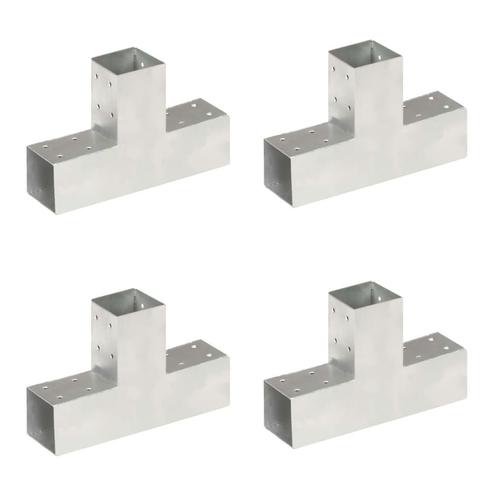 vidaXL Paalverbindingen 4 st T-vorm 71x71 mm gegalvaniseerd, Tuin en Terras, Palen, Balken en Planken, Nieuw, Verzenden