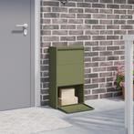 vidaXL Pakket Drop Box Olijfgroen 44x22x82 cm in Staal, Verzenden, Nieuw