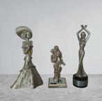 Figuur - Stile raffinato Arte Nouveau (3) - Peltro,, Antiek en Kunst, Curiosa en Brocante