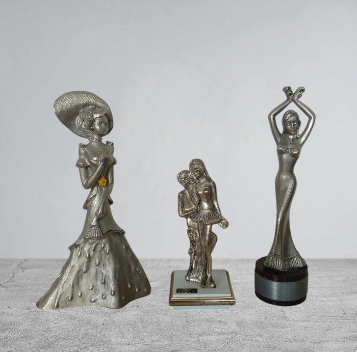 Figuur - Stile raffinato Arte Nouveau (3) - Peltro,, Antiek en Kunst, Curiosa en Brocante