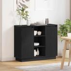 vidaXL Dressoir met plank Zwart Eiken 90 x 32 x 75 cm, Verzenden, Nieuw