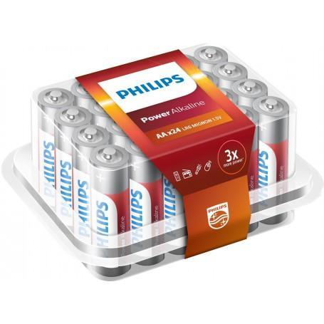 24-Pack - AA R3 Philips Power Alkaline 1x Blister, TV, Hi-fi & Vidéo, Batteries, Envoi