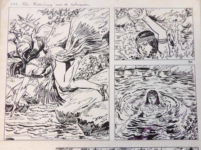 Sels, Frank - Zilverpijl - originele pagina - Hinderlaag aan, Boeken, Stripverhalen