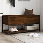 vidaXL Opbergbankje 100x42,5x47 cm bewerkt hout bruin, Verzenden, Nieuw