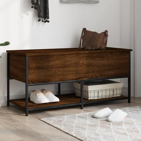 vidaXL Opbergbankje 100x42,5x47 cm bewerkt hout bruin, Huis en Inrichting, Overige Huis en Inrichting, Nieuw, Verzenden