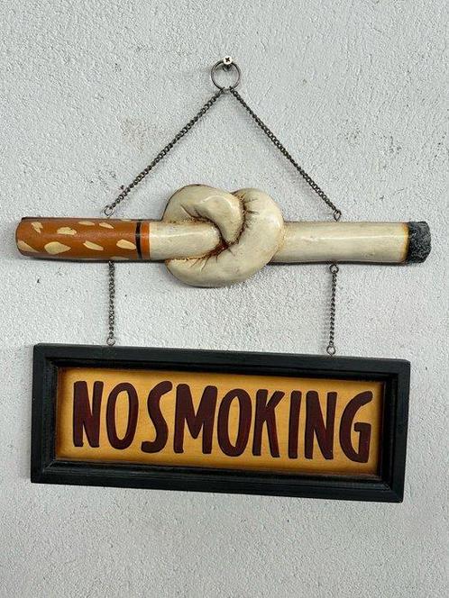 No smoking - Reclamebord - Hout, Metaal, Antiek en Kunst, Curiosa en Brocante