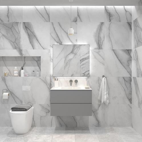 Badkamermeubelset Gliss Hermes 80 cm Beton Grijs, Doe-het-zelf en Bouw, Sanitair, Bad, Nieuw, Ophalen of Verzenden