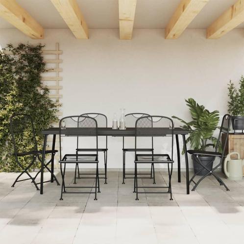 vidaXL Ensemble à manger de jardin 7 pcs anthracite, Jardin & Terrasse, Ensembles de jardin, Neuf, Envoi