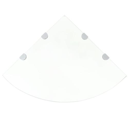 vidaXL Hoekschap met chromen dragers transparant 45x45 cm, Huis en Inrichting, Kasten | Wandmeubels, Nieuw, Verzenden